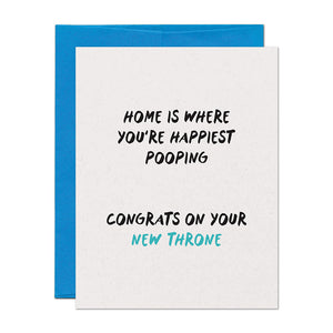 New Throne Pooping Home Congratulations Card