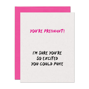 Excited Pregnancy Puke Baby Card