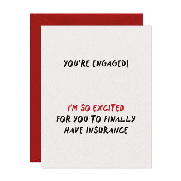 Engaged Insurance Congratulations Card