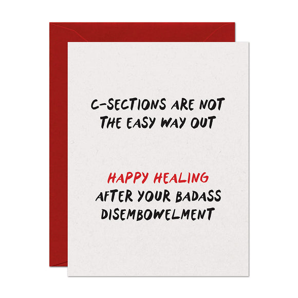 Badass C-Section Cesarean Get Well Card