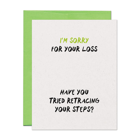 Retracing Steps Loss Support Sympathy Card