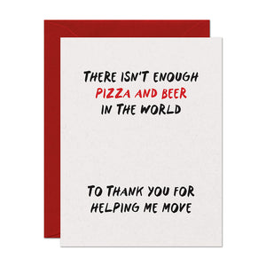 Pizza And Beer Moving Thank You Card