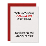 Pizza And Beer Moving Thank You Card