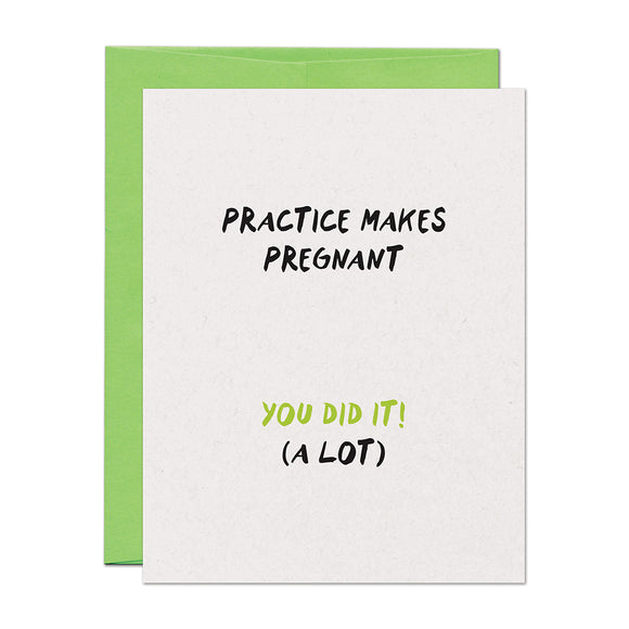 Practice Makes Pregnant Baby Congratulations Card